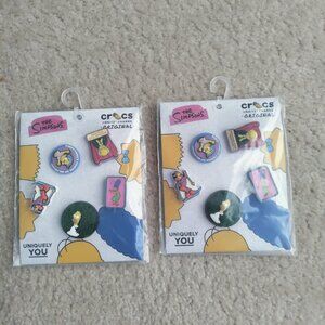 New 2 Pack CROCS The Simpsons Jibbitz Charms Set 5 each